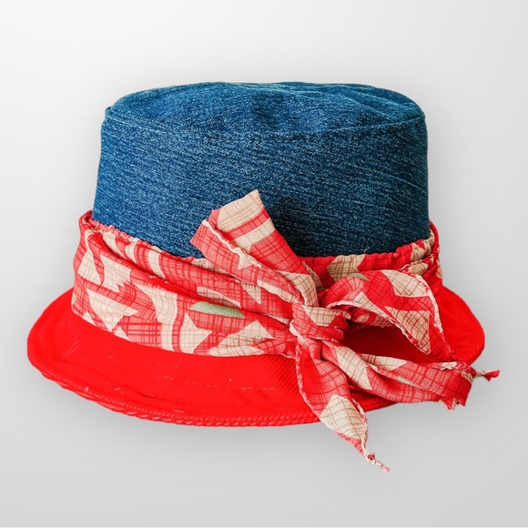♻️ Upcycle Hat Women’s Spring Hats with Hair Scarf Eco Friendly Sustaina… - Picture 4 of 5